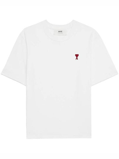 Small Heart Logo Boxy Fit Short Sleeve T-Shirt White - AMI - BALAAN 2