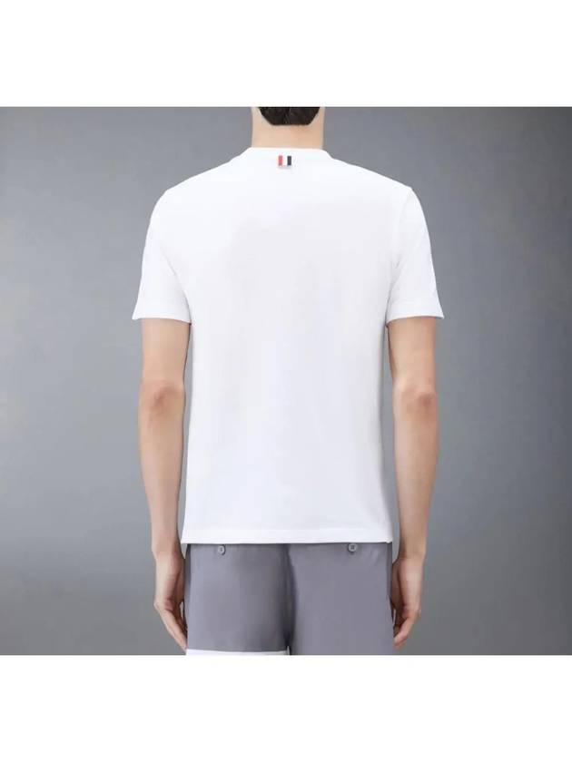 Classic Pique Rib Side Insert 4-Bar Short Sleeve T-Shirt White - THOM BROWNE - BALAAN 4