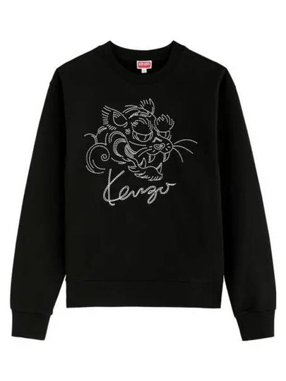 Star Tiger Embroidery Crew Neck Sweatshirt Black - KENZO - BALAAN 2