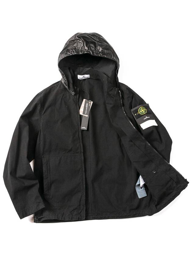 Wappen Patch Cordura Cotton Hooded Jacket Black - STONE ISLAND - BALAAN 5