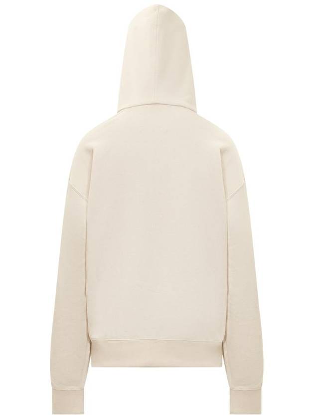 Logo Print Cotton Hoodie Cream - JIL SANDER - BALAAN 3