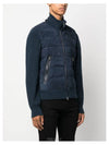 Front Zip  Down Suede Jacket Ink Blue - TOM FORD - BALAAN 2