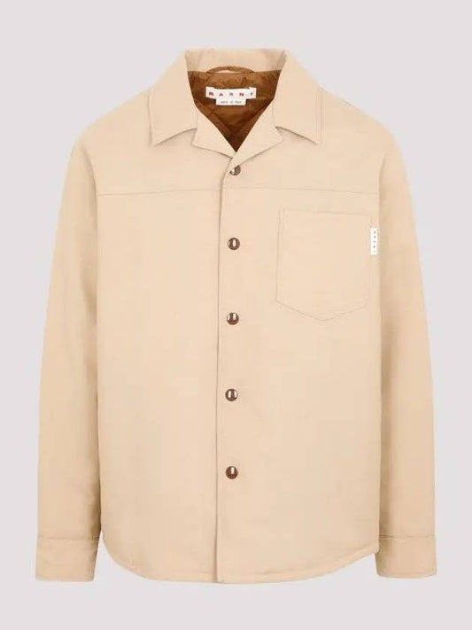 Men's Wool Shirt Jacket Beige - MARNI - BALAAN 2