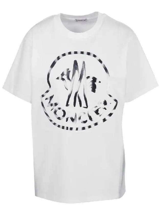 Logo Print Cotton Jersey Short Sleeve T-Shirt Off White - MONCLER - BALAAN 3