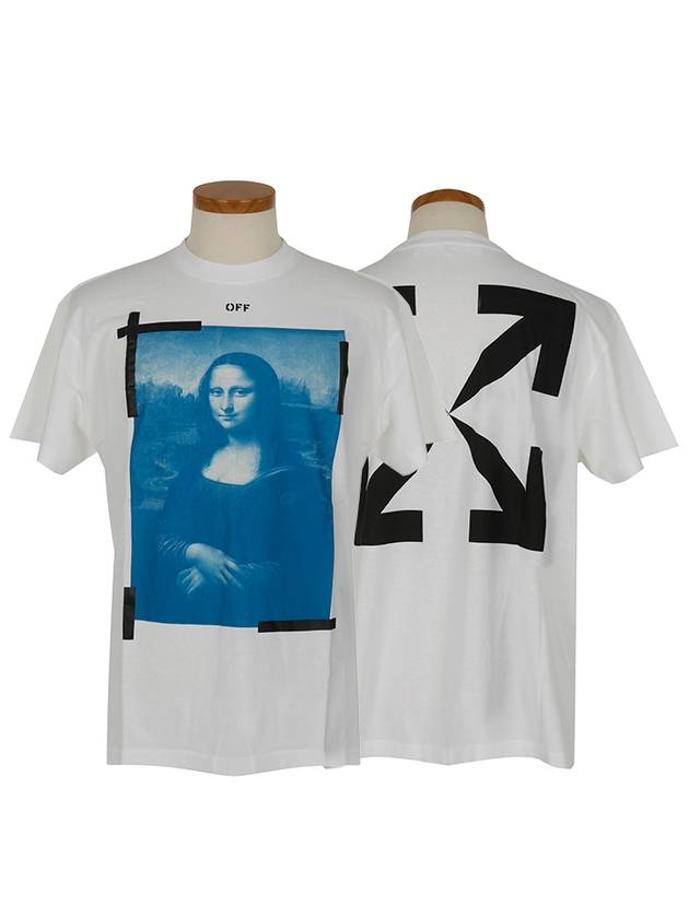 Mona Lisa Print Round Short Sleeve T-Shirt - OFF WHITE - BALAAN 2