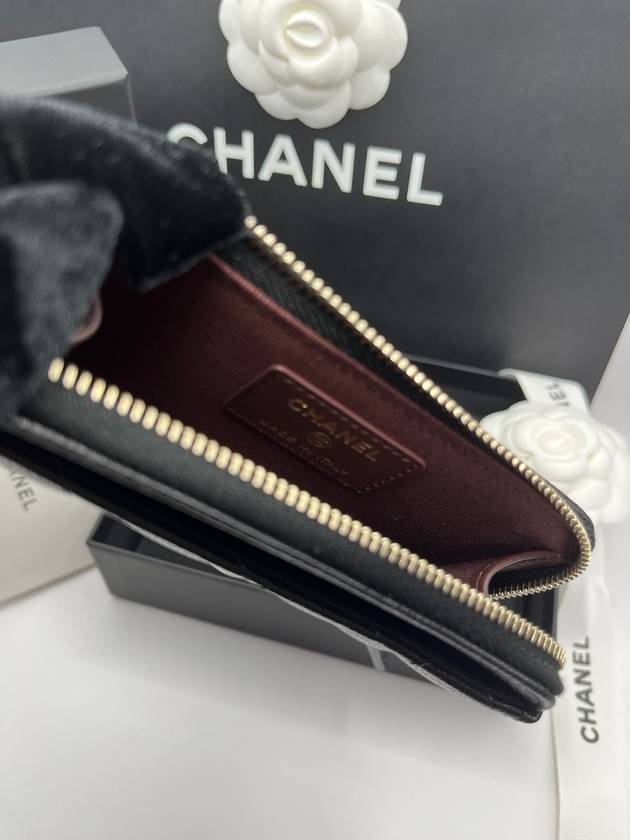 Women s zipper card wallet holder black caviar coin purse AP3179 - CHANEL - BALAAN 5