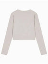 Jeans Monogram Baby Fit Rib Long Sleeve Knit Top Beige - CALVIN KLEIN - BALAAN 1