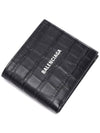 Logo Crocodile Effect Half Wallet Black - BALENCIAGA - BALAAN 6