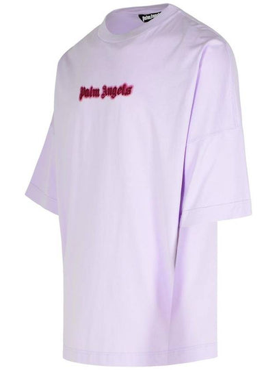 Palm Angels 'Neon' Lilac Cotton T-Shirt - PALM ANGELS - BALAAN 2