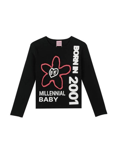 Flower Eyes 2001 Long Sleeve T-Shirt Black - ITZAVIBE - BALAAN 1