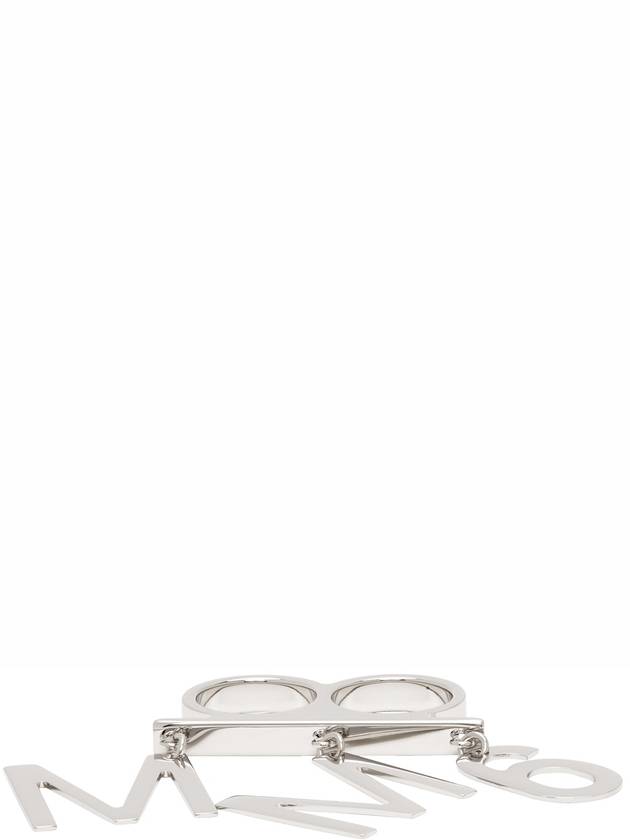 MM6 Margiela SILVER DOUBLE RING WITH CHARM - MAISON MARGIELA - BALAAN 5