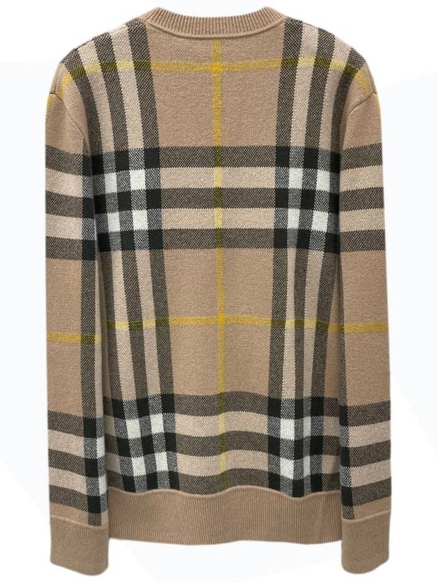 Check Pattern Cashmere Knit Top Beige - BURBERRY - BALAAN 3