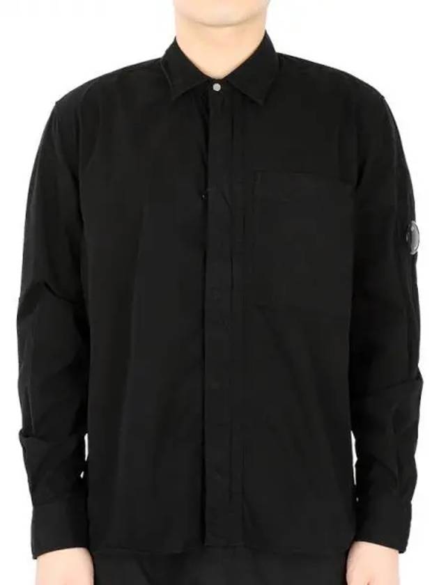 Gabardine Utility Long Sleeve Shirt Black - CP COMPANY - BALAAN 2