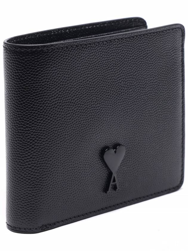 Heart Logo Half Wallet Black - AMI - BALAAN 4