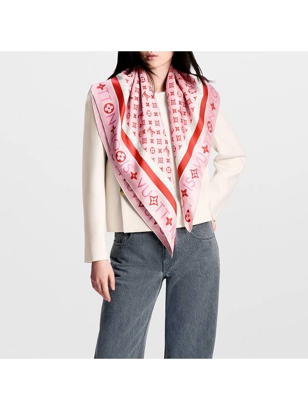 Monogram Infinity Square 90 Scarf Pink - LOUIS VUITTON - BALAAN 6