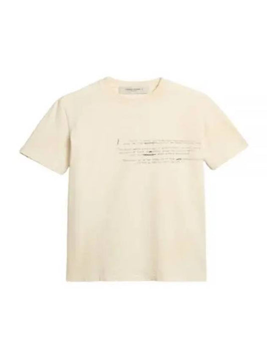 Slogan Print Short Sleeve T-Shirt White - GOLDEN GOOSE - BALAAN 2