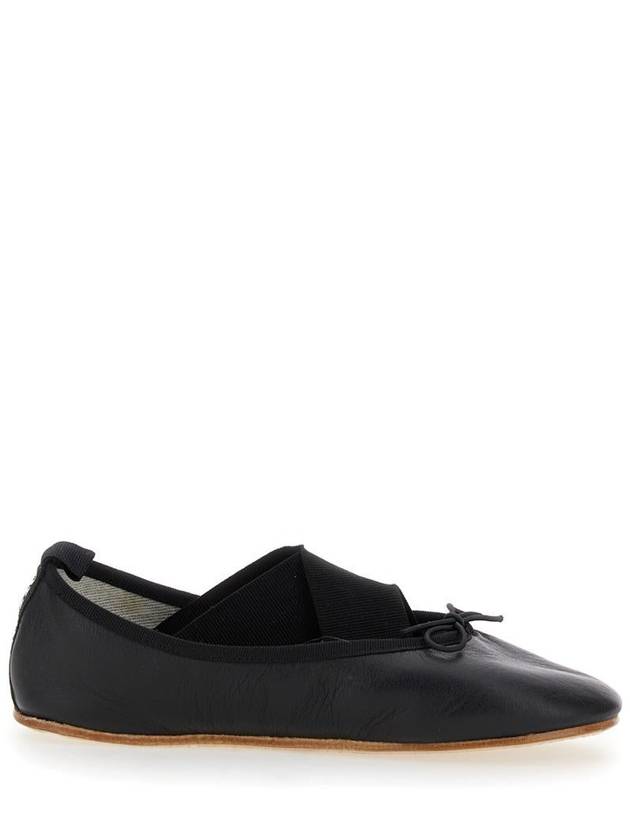 'Gianna' Black Ballet Flats With Elastic Bands In Leather Woman - REPETTO - BALAAN 1