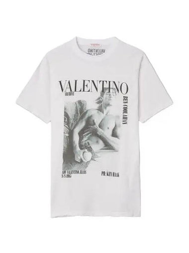 Archive Print Short Sleeve T Shirt White - VALENTINO - BALAAN 1