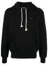 Face Patch Cotton Hoodie Black - ACNE STUDIOS - BALAAN 3