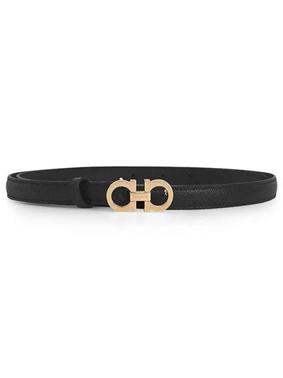 Gancini Leather Belt Black - SALVATORE FERRAGAMO - BALAAN 2