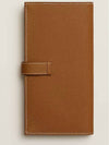 Bearn Leather Long Wallet Brown - HERMES - BALAAN 3