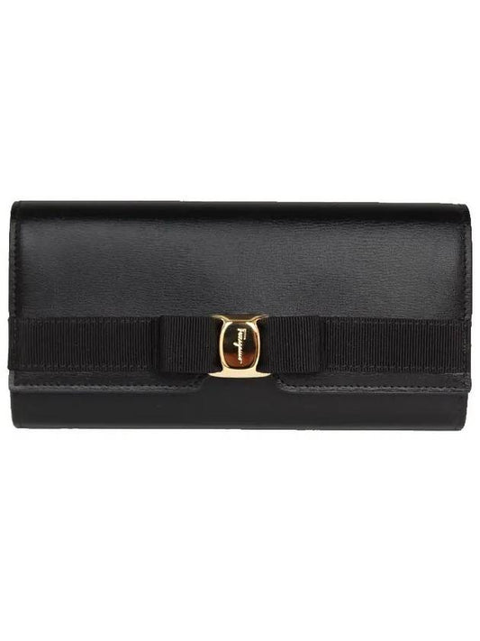 Vara Bow Continental Long Wallet Black - SALVATORE FERRAGAMO - BALAAN 2