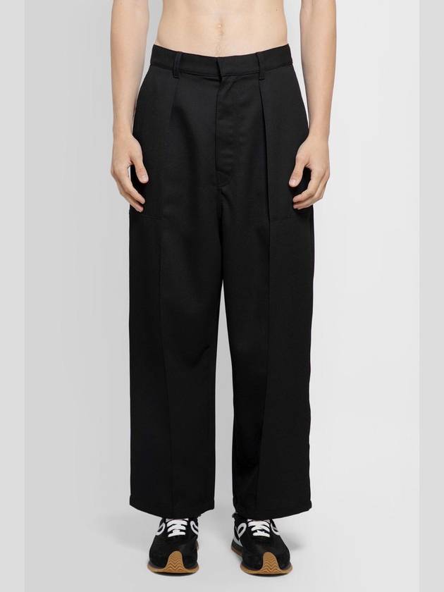 Logo Patch Wool Wide Pants Black - LOEWE - BALAAN 8