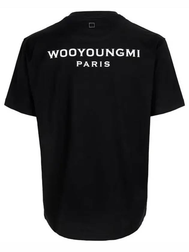 Cotton Back Logo Short Sleeve T-Shirt Black - WOOYOUNGMI - BALAAN 3