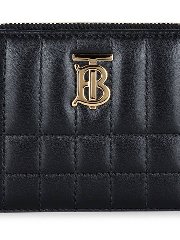 Lola Zipper Quilted Leather Half Wallet Black - BURBERRY - BALAAN 3