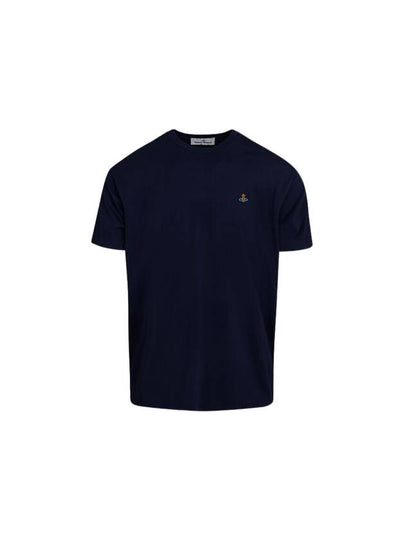 ORB Logo Cotton Short Sleeve T-Shirt Navy - VIVIENNE WESTWOOD - BALAAN 2