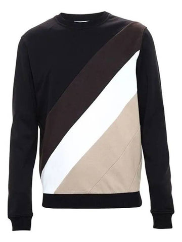 Diagonal stripe panel sweatshirt 7100TS03 0099 - CARVEN - BALAAN 1