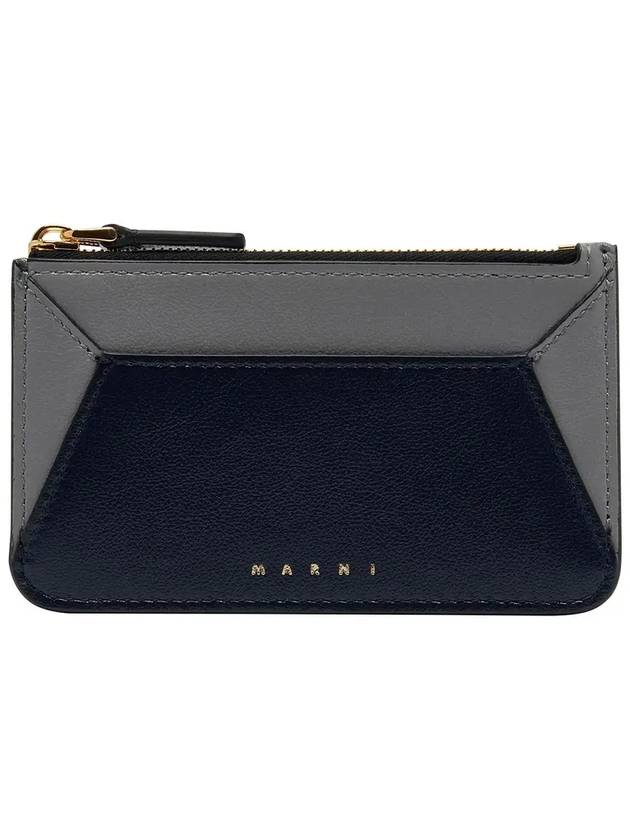 Color Block Zipper Card Wallet Navy - MARNI - BALAAN 6