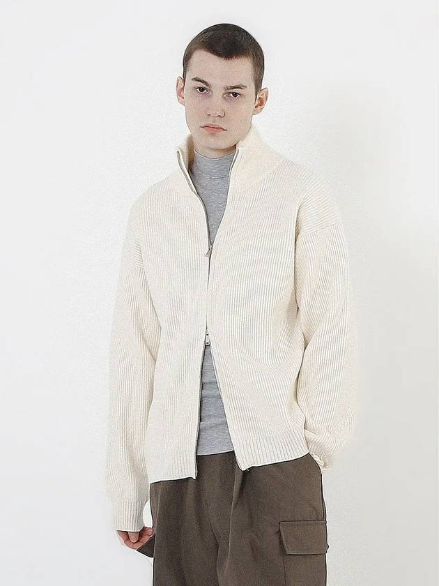 Modal Knit Zip up Cardigan Cream - CHANCE'S NOI - BALAAN 3