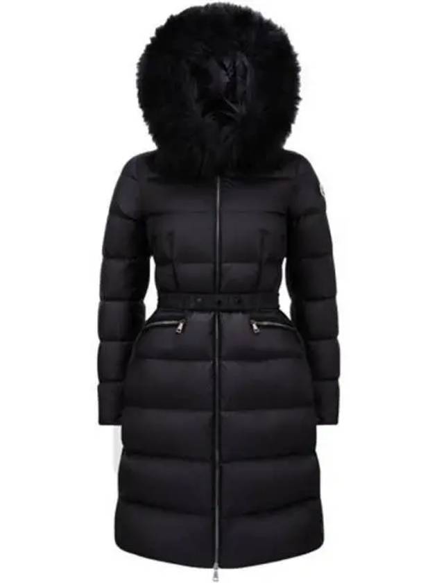 1C00022 595FE 999 BOEDIC Logo Patch Hood Black Fur Down Long Padded Women s Jacket TJ 270119 - MONCLER - BALAAN 1