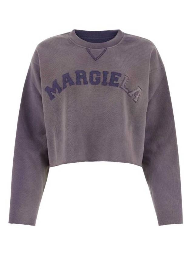 Logo Vintage Cropped Cotton Long Sleeve T-Shirt Lilac - MAISON MARGIELA - BALAAN 2