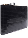 Crocodile Embossed Clutch Bag Black - TOM FORD - BALAAN 4