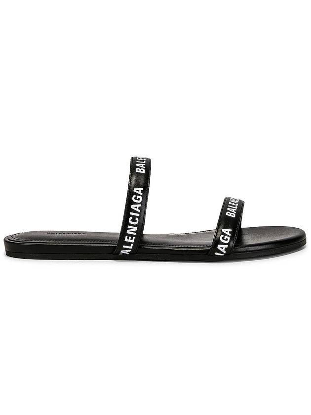 Logo Round Slippers Black - BALENCIAGA - BALAAN 1