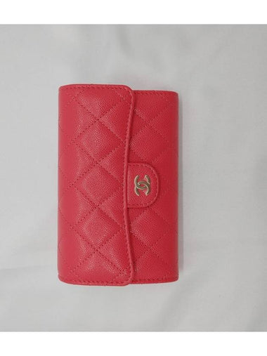 Classic snap wallet caviar pink gold plated AP0232 - CHANEL - BALAAN 1