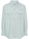 Western Poplin Long Sleeve Shirt Blue - LEMAIRE - BALAAN 2