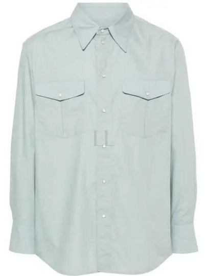 Western Poplin Long Sleeve Shirt Blue - LEMAIRE - BALAAN 2