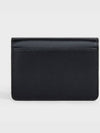 Triomphe Shiny Calfskin Flap Card Wallet Black - CELINE - BALAAN 4