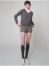 AW32KP01 Color line V-neck knit topMelange gray - ATHPLATFORM - BALAAN 1