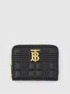 Women's Lola Quilted Zipper Card Wallet Black - BURBERRY - BALAAN 3