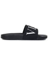 Men's Logo Print Rubber Slippers Black - VALENTINO - BALAAN 1