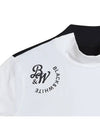 Women s reverse color combination high neck t shirt 9274LXSN WHITE - BLACK&WHITE - BALAAN 3