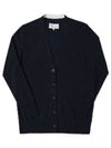 Women's V-neck Knit Wool Cardigan Dark Blue - MAISON MARGIELA - BALAAN 2