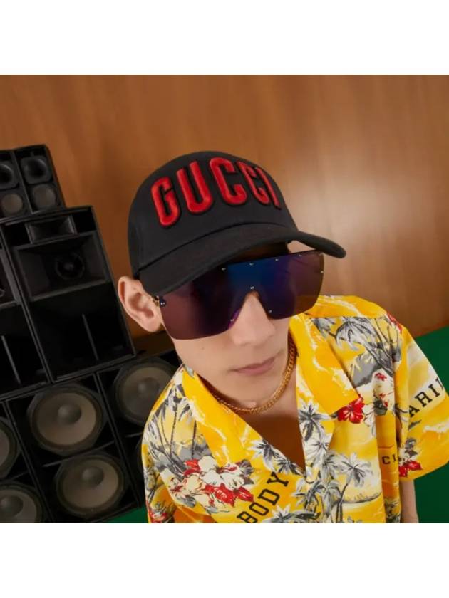 Embroider Logo Mesh Back Ball Cap Black - GUCCI - BALAAN 5