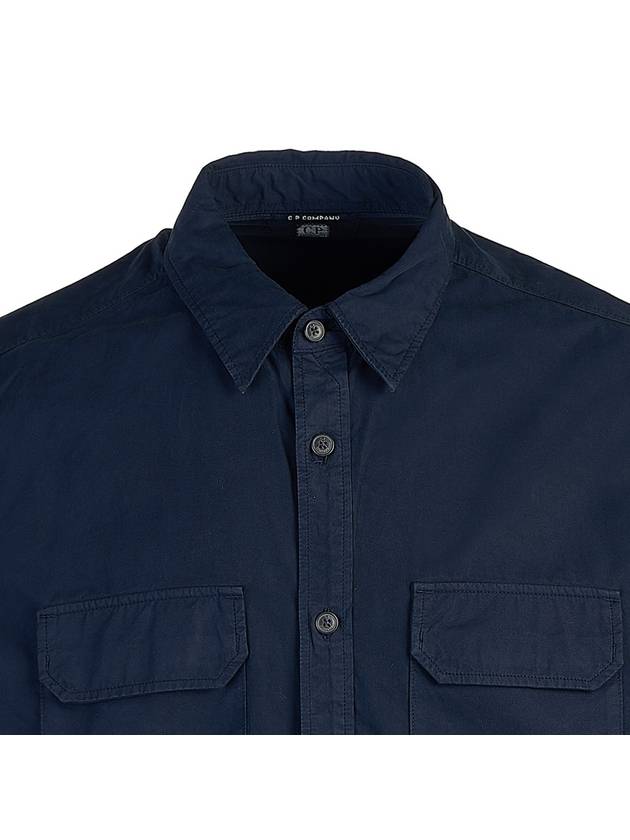 Gabardine Long Sleeve Shirt Navy - CP COMPANY - BALAAN 5