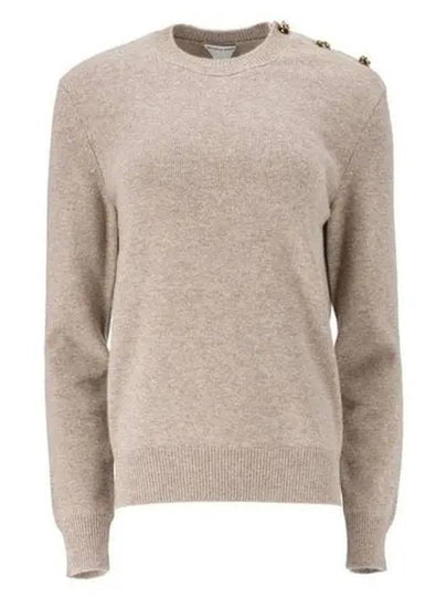 Knot Button Cashmere Knit Top Brown - BOTTEGA VENETA - BALAAN 2