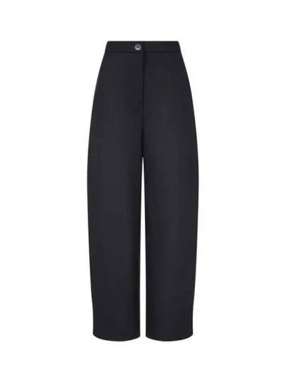 Women s Wool Blend Barrel Fit Pants Black 270481 - EMPORIO ARMANI - BALAAN 1